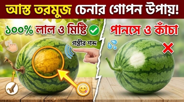 লাল ও মিষ্টি তরমুজ চেনার সেরা উপায়