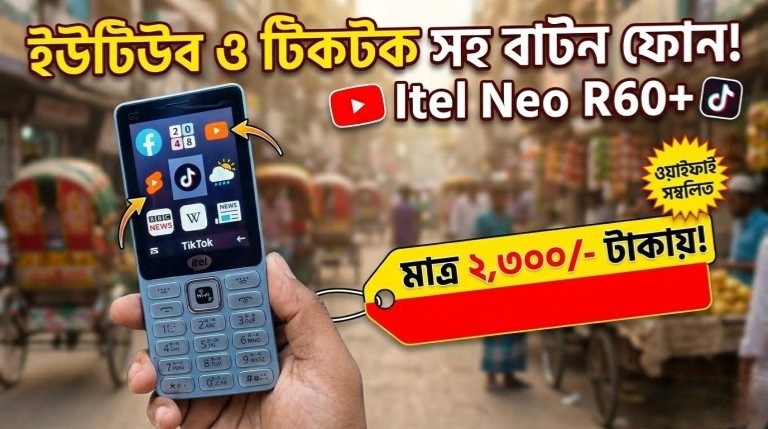 Itel Neo R60+ ইউটিউব চলবে বাটন ফোনেই | Review