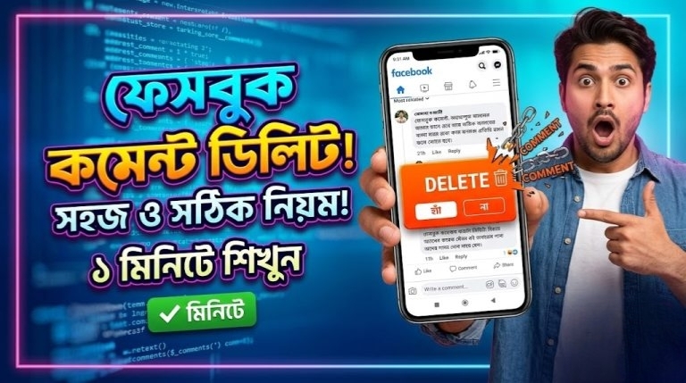 ফেসবুকে করা কমেন্ট ডিলিট করবেন যেভাবে