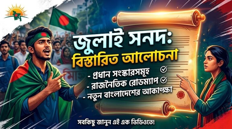 জুলাই সনদে যে সব বিষয় আছে - তালিকা