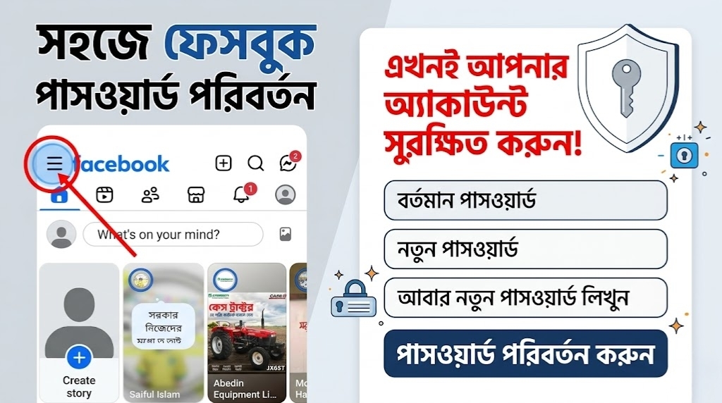 নিজেই ফেসবুক পাসওয়ার্ড পাল্টাবেন যেভাবে